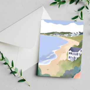 Bonnet Shores Rhode Island Beach Watercolor Card
