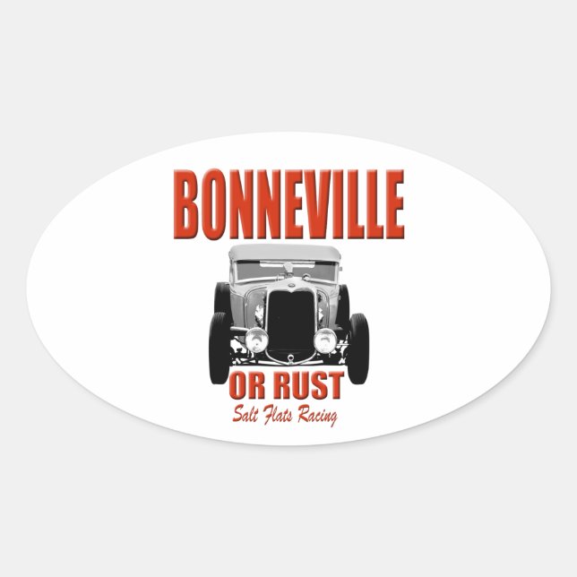 bonneville salt flats racing oval sticker (Front)