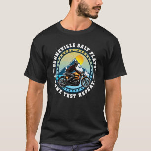 Bonneville Salt Flats Vintage Retro Motorcycle Rid T-Shirt