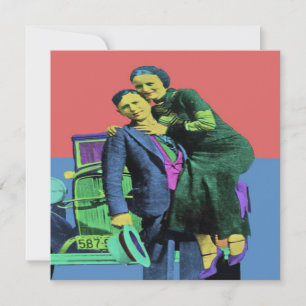 Bonnie and Clyde Pop Art  Card