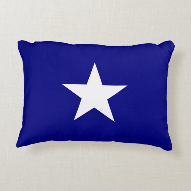 Bonnie Blue Flag White Star Accent Pillow (Back)