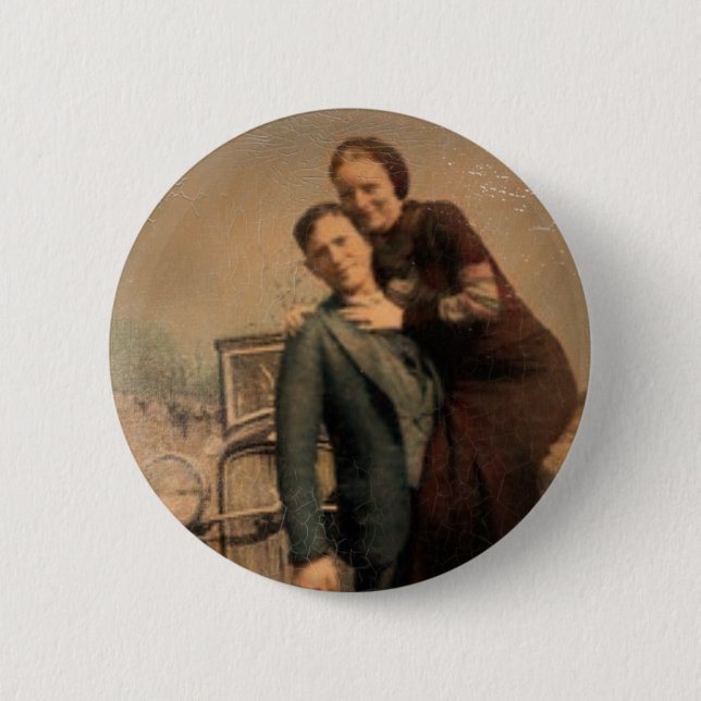Bonnie & Clyde 2 Inch Round Button (Front)