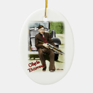 Bonnie & Clyde Ceramic Ornament