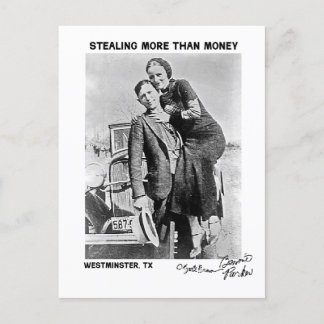 Bonnie & Clyde in Westminster (Texas) Postcard