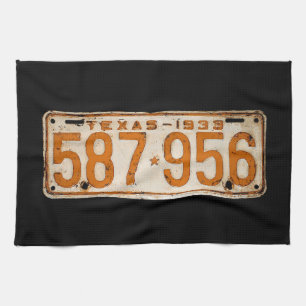 Bonnie & Clyde License Plate Kitchen Towel