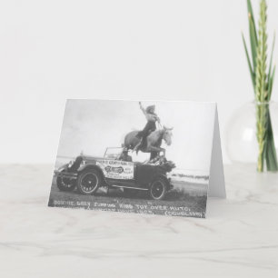 Bonnie Grey jumping her horse. Card