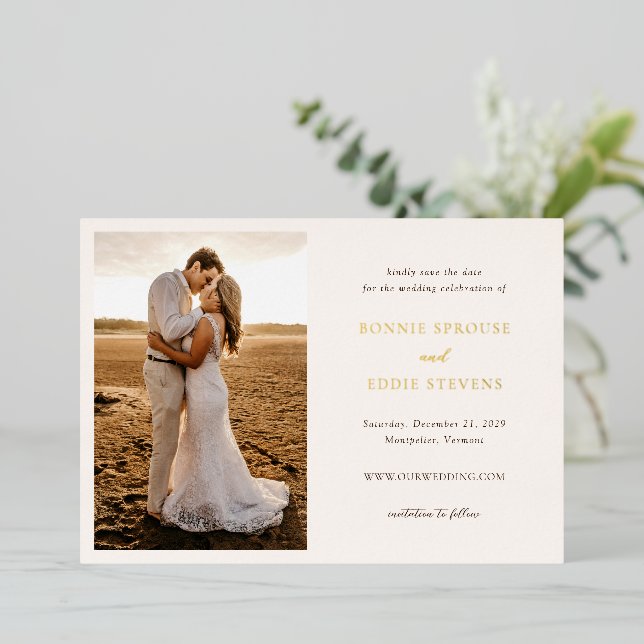 Bonnie Photo Elegant Wedding Save the Date (Standing Front)