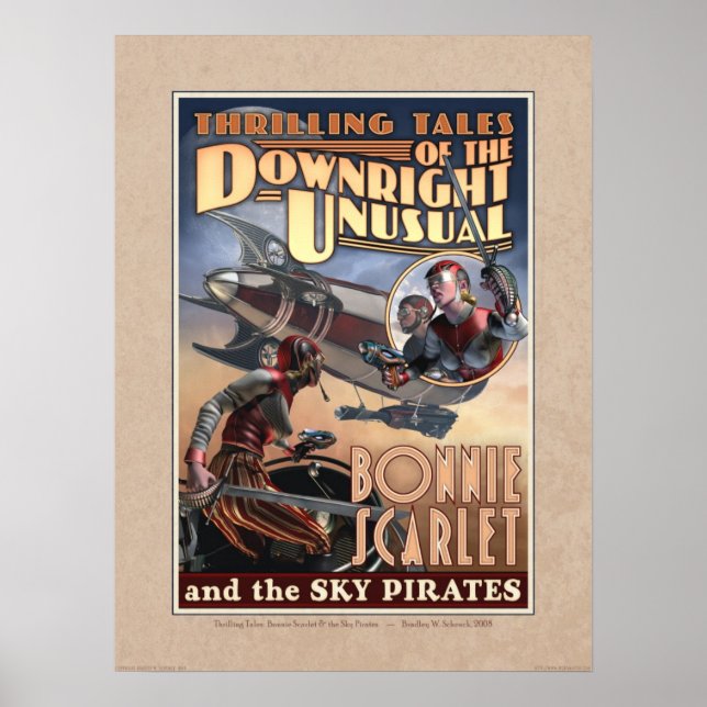 Bonnie Scarlet & the Sky Pirates Poster (18x24") (Devant)