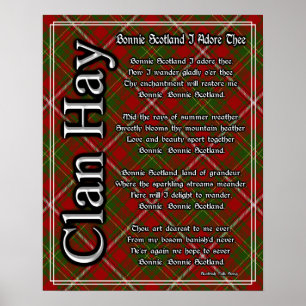 Bonnie Scotland I Adore Thee Clan Hay Tartan Poster