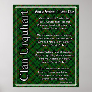 Bonnie Scotland I Adore Thee Clan Urquhart Tartan Poster