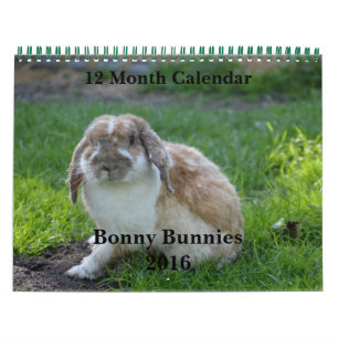 Bonny Bunnies Calendrier des 12 mois 2016