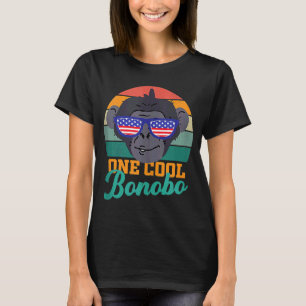 Bonobo chimpanzee USA flag World Bonobo Day men w T-Shirt
