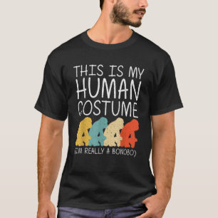 Bonobo Halloween Human Costume Chimpanzee Ape Easy T-Shirt