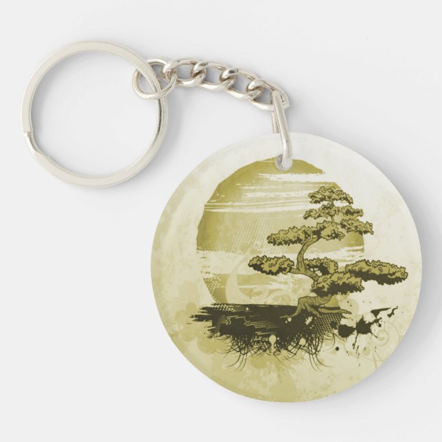 Bonsai and Sun Keychain (Front)