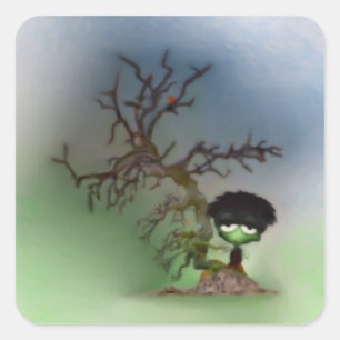 Bonsai Boy Square Sticker