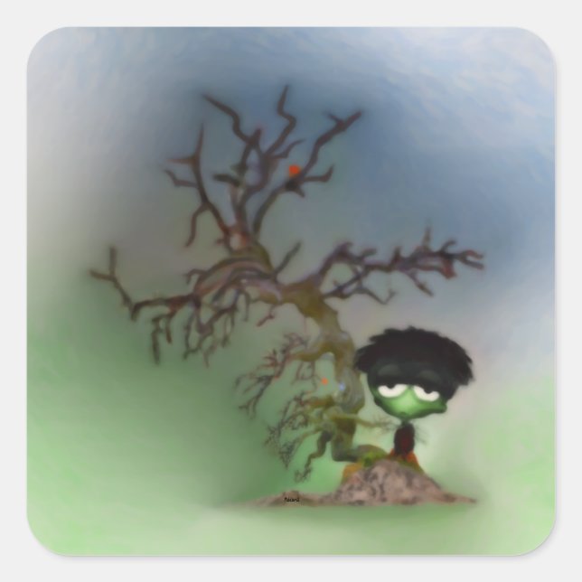 Bonsai Boy Square Sticker (Front)