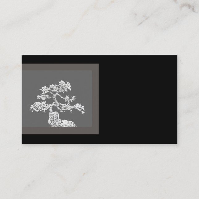 bonsai carte de visite unique noir et gris (Devant)