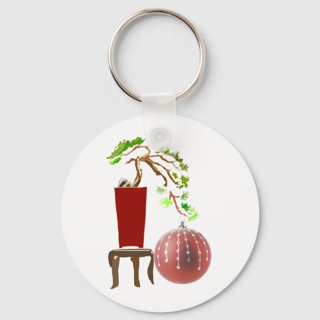 Bonsai Christmas Tree Keychain (Front)