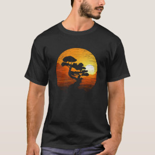 Bonsai  Japanese Trees Zen Buddhist Orange Sunset T-Shirt