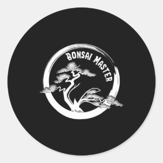 bonsai master japanese bonsai tree art circle classic round sticker