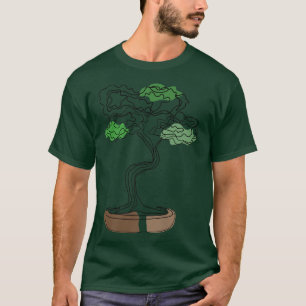Bonsai Motif Hand Drawn Tree Zen Line Art Drawing T-Shirt