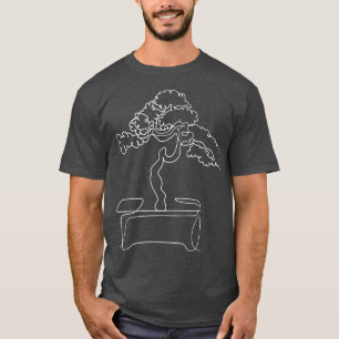 Bonsai Motif Hand Drawn Tree Zen Line Art Drawing  T-Shirt