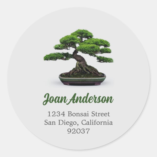 Bonsai Return Address Classic Round Sticker (Front)