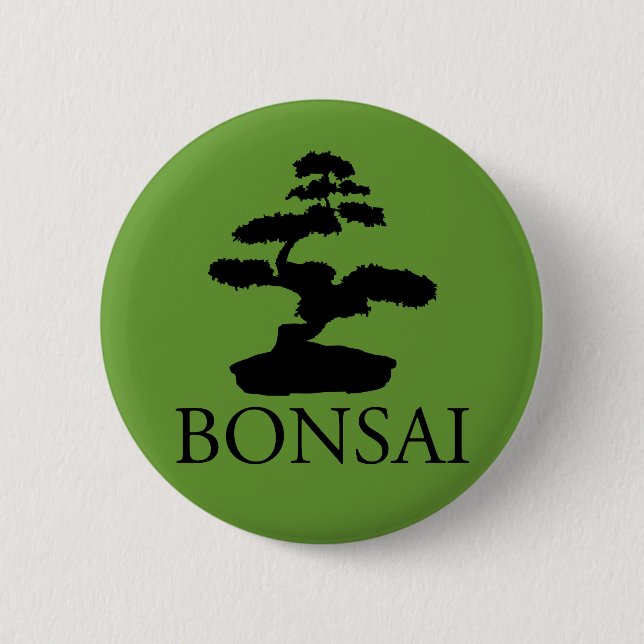 Bonsai Silhouette 2 Inch Round Button (Front)