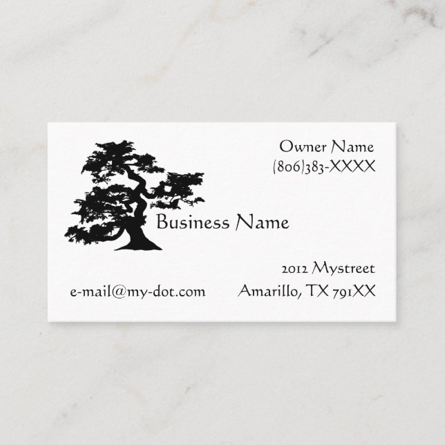 Bonsai Silhouette Business Card (Front)