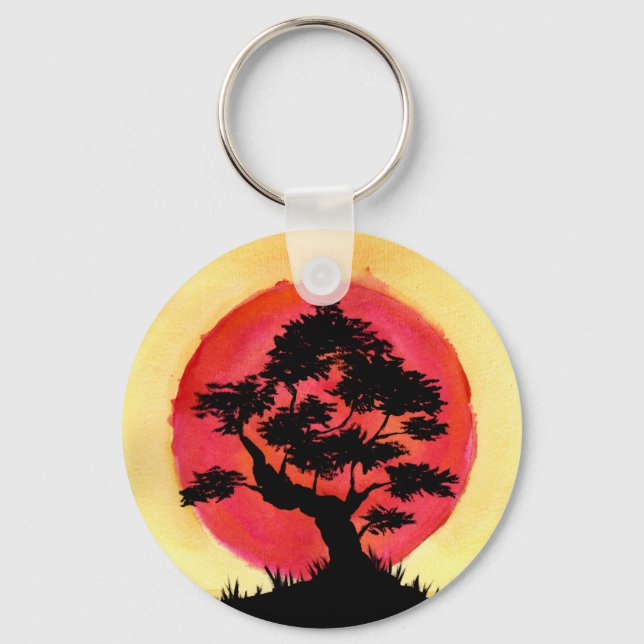 Bonsai Sunset Keychain (Front)