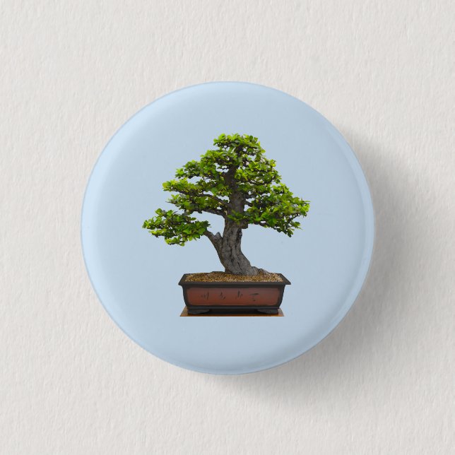 bonsai tree 1 inch round button (Front)