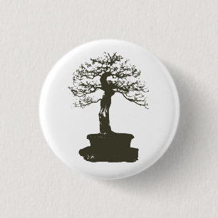 bonsai tree 1 inch round button