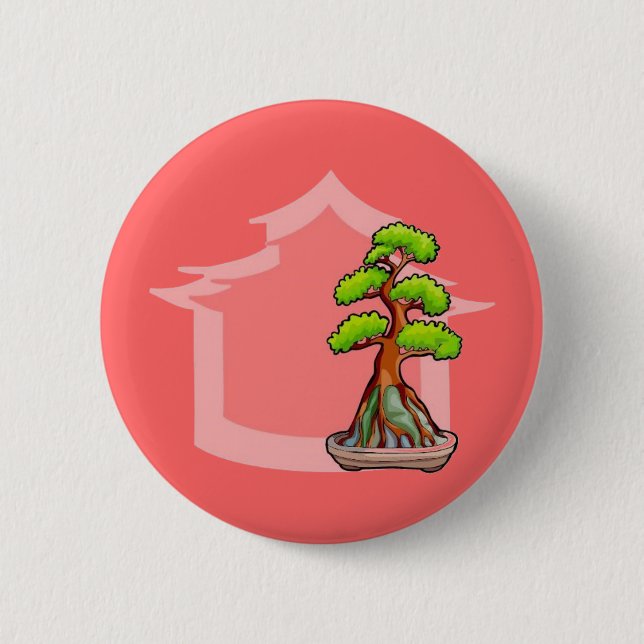 Bonsai Tree 2 Inch Round Button (Front)