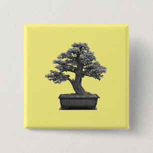 bonsai tree 2 inch square button