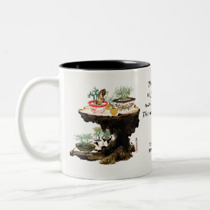Bonsai Tree Botanical Plant Japanese Watercolor Two-Tone Coffee Mug