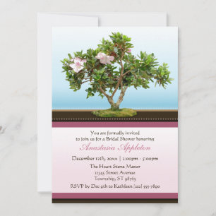 Bonsai Tree Flowers Invitations de douche nuptiale