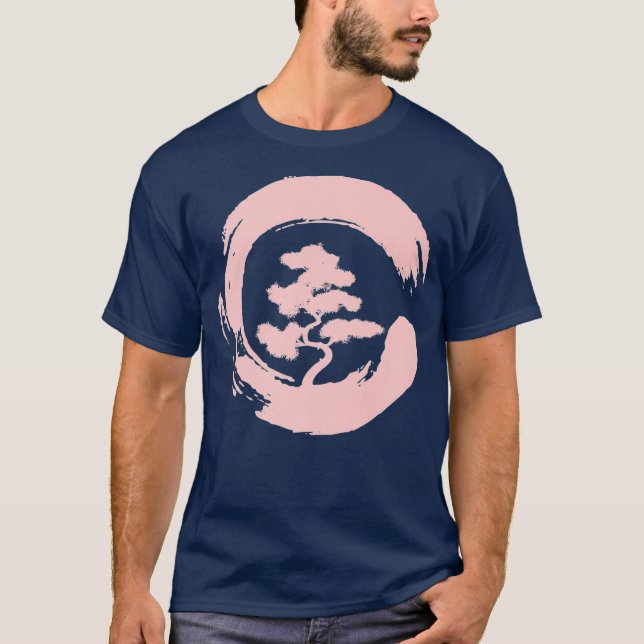 Bonsai Tree in Enso Circle  Japanese Zen gift T-Shirt (Front)