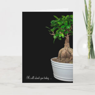 bonsai tree in flower card