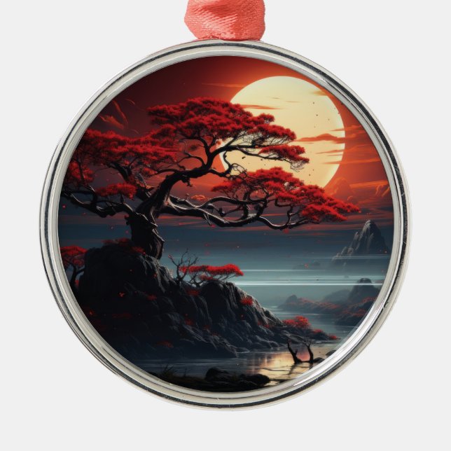 Bonsai Tree  Metal Ornament (Front)