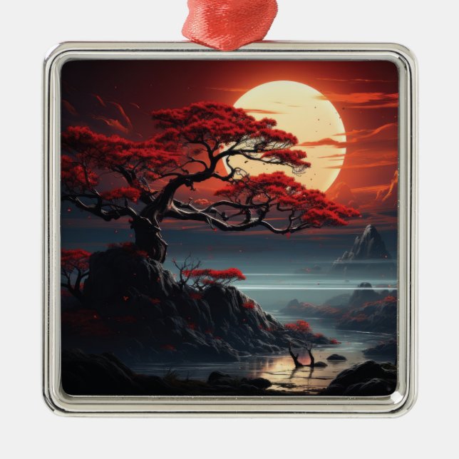 Bonsai Tree  Metal Ornament (Front)
