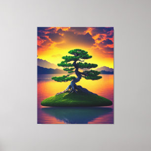 Bonsai Tree Reflection Canvas Print