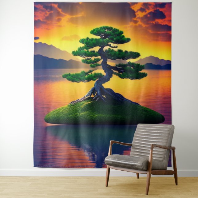 Bonsai Tree Reflection Tapestry (In Situ)