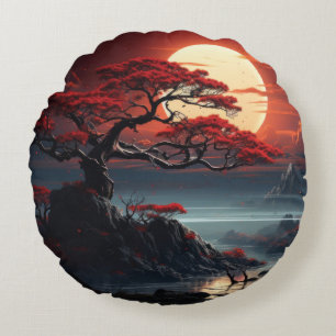 Bonsai Tree Round Pillow