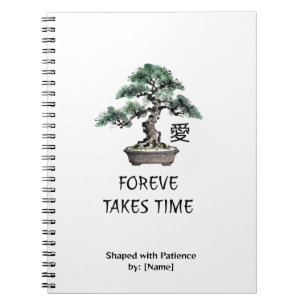 Bonsai Tree Sumi-e Style Japanese Love Calligraphy Notebook