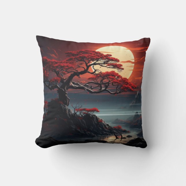 Bonsai Tree  Throw Pillow (Front)