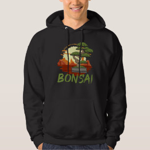 Bonsai Tree Vintage Japanese Flag Zen Bonsai Men Hoodie