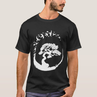 Bonsairee Japanese Enso Circle Birds family T-Shirt