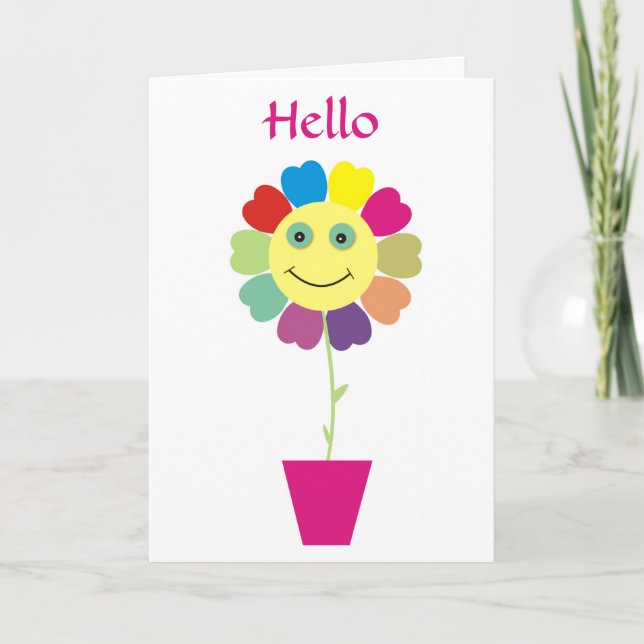 Bonsoir Bonne carte de voeux de tournesol à visage (Devant)