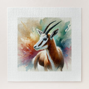 Bontebok in watercolor 220924AREF116 - Watercolor Jigsaw Puzzle