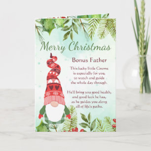 Bonus amusant Père Noël Lucky Gnome Carte blanche